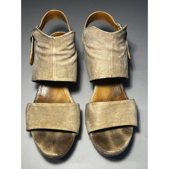 Coclico Sandals Womens Size EU 41 Taupe Leather Wedge Platform Slingback Cork - Picture 5 of 11